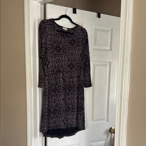Fat Face Black and Gray Long Sleeve Sundress